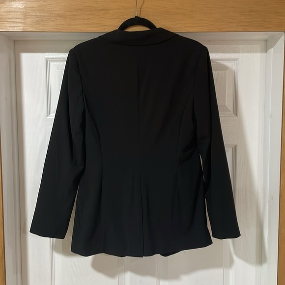 White House Black Market Black Raw Edge Trim Blazer Jacket Women’s Small Button - Picture 4 of 13